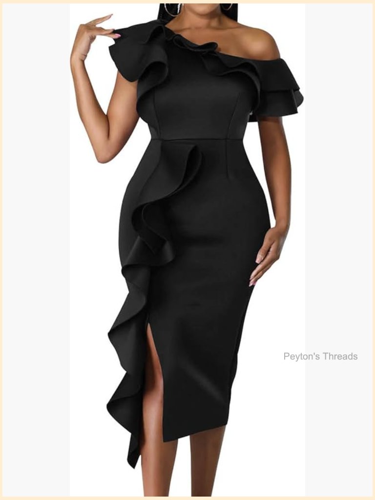 Elegant Long Sleeve Ruched Pencil Dress With Belt And Zipper